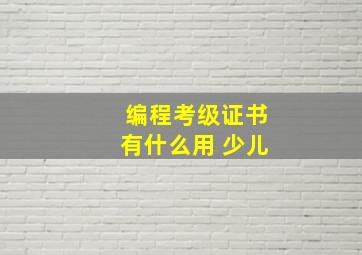 编程考级证书有什么用 少儿